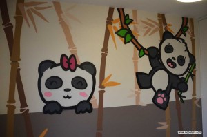 panda bambou street art lyon enfant chambre